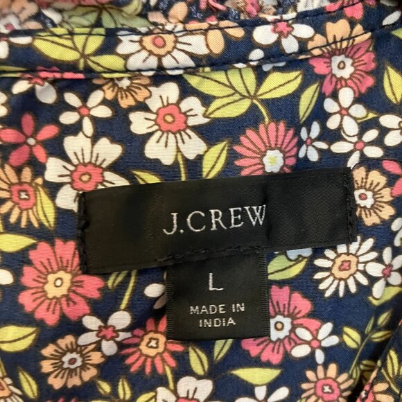 J.Crew Women Meadow Floral Smocked Puff Sleeve Poplin Top Size Large Pink SP EXC - Picture 6 of 12